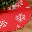 Jingle Jollys Christmas Tree Skirt 90cm Snowflake Ornaments Party Decorations - RnR Galore