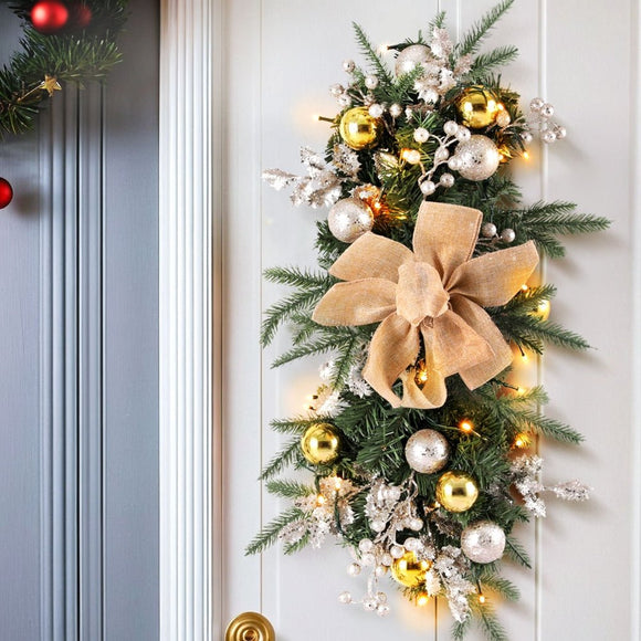 Jingle Jollys Hanging Christmas Garland 45cm Staircase Door Party Decor - RnR Galore