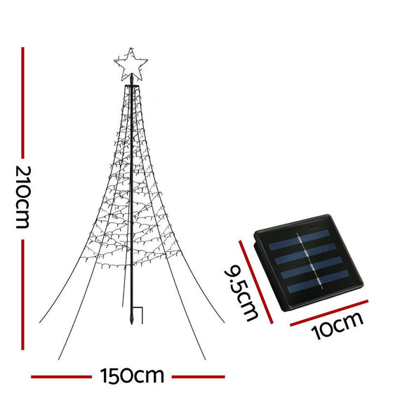 Jingle Jollys Solar Christmas Tree 2.1m 320 LED Net Lights Xmas Trees Decoration - RnR Galore