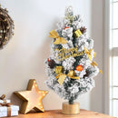 Jingle Jollys Tabletop Christmas Tree 60CM Snowy Xmas Tree Tree Topper Ornaments - RnR Galore