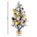 Jingle Jollys Tabletop Christmas Tree 60CM Snowy Xmas Tree Tree Topper Ornaments - RnR Galore
