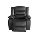 3+1+1 Seater Recliner Sofa In Faux Leather Lounge Couch in Black-4