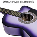 Karrera 38in Cutaway Acoustic Guitar with guitar bag - Purple Burst - RnR Galore