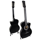 Karrera 38in Pro Cutaway Acoustic Guitar with Carry Bag - Black - RnR Galore