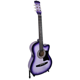 Karrera 38in Pro Cutaway Acoustic Guitar with guitar bag - Purple Burst - RnR Galore