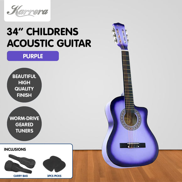 Karrera Childrens Acoustic Guitar Kids - Purple - RnR Galore
