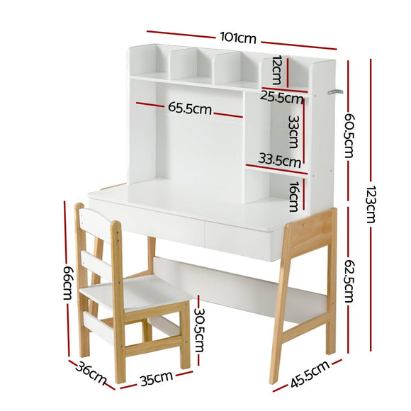 Keezi 2PCS Kids Table and Chairs Set Study Activity Toys Storage Desk Drawer - RnR Galore