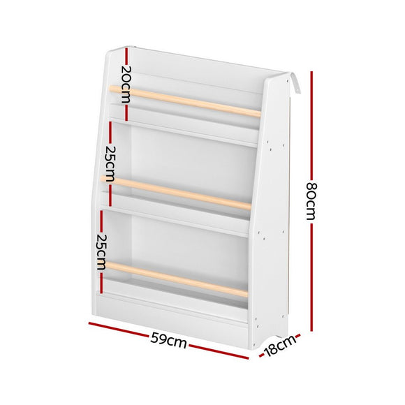 Keezi Kids Bookshelf 3 Tiers Storage Children Bookcase Organiser Display Shelf - RnR Galore