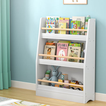 Keezi Kids Bookshelf 3 Tiers Storage Children Bookcase Organiser Display Shelf - RnR Galore