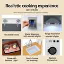 Keezi Kids Kitchen Playset 2 - Piece Wooden Pretend Play Coffee Maker Toy 80CM White - RnR Galore