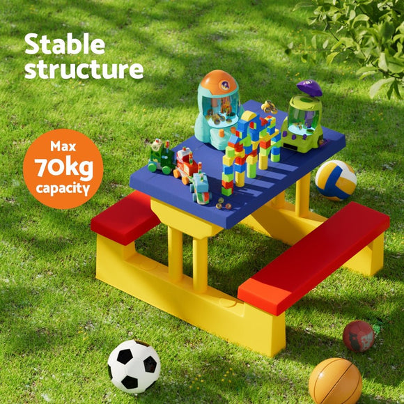 Keezi Kids Outdoor Table and Chairs Set Picnic Bench Umbrella Children Indoor - RnR Galore