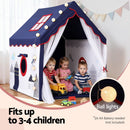 Keezi Kids Play Tent Playhouse Castle with Floor Mat String Ball Light 134X103CM - RnR Galore