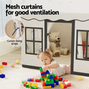 Keezi Kids Play Tent Playhouse Castle with String Lights Floor Mat Side Pocket - RnR Galore