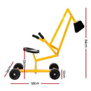 Keezi Kids Ride On Car Digger Bulldozer Sandpit Play Toys Rotate Seat Yellow - RnR Galore
