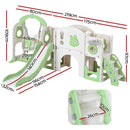 Keezi Kids Slide Swing Set Basketball Hoop Ring Football Outdoor Toys 140cm Green - RnR Galore