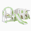 Keezi Kids Slide Swing Set Basketball Hoop Ring Football Outdoor Toys 140cm Green - RnR Galore