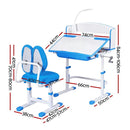 Keezi Kids Study Desk Chair Set Adjustable Ergonomic Table LED Lamp Blue - RnR Galore