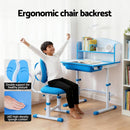 Keezi Kids Study Desk Chair Set Adjustable Ergonomic Table LED Lamp Blue - RnR Galore