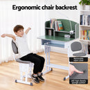 Keezi Kids Study Desk Chair Set Adjustable Ergonomic Table LED Lamp Green - RnR Galore
