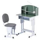 Keezi Kids Study Desk Chair Set Adjustable Ergonomic Table LED Lamp Green - RnR Galore