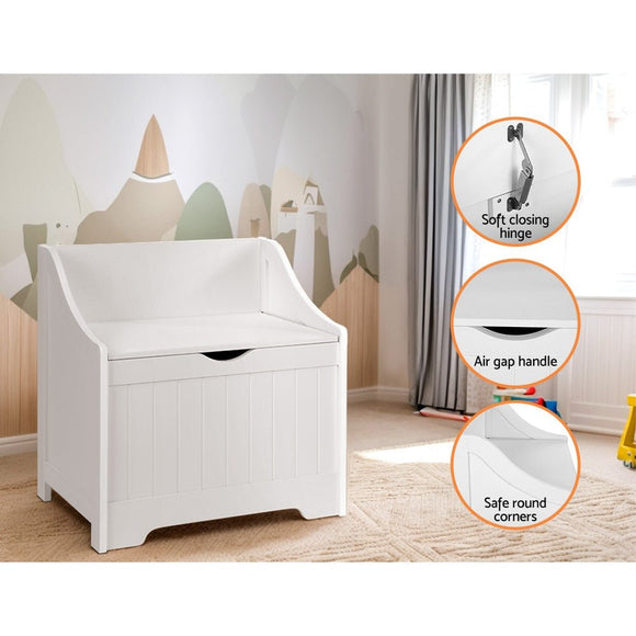 Keezi Kids Toy Box Chest Children Storage Clothes Toys Organiser Square - RnR Galore