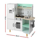 Keezi Kids Wooden Pretend Kitchen Play Sets Cooking Toys Oven Fridge 85CM Green - RnR Galore