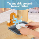 Keezi Kids Wooden Pretend Kitchen Play Sets Cooking Toys Pot Pan Bowls Oven Dishwasher 80CM Blue - RnR Galore