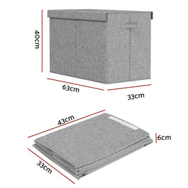 Keezi Large Toy Box Chest Storage with Flip-Top Lid Foldable Organizer Bins Grey - RnR Galore