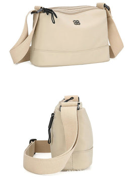 Khaki Lightweight Multi - Layer Crossbody Bag for Women – Compact, Water - Resistant Nylon Shoulder Bag with Adjustable Strap - RnR Galore