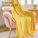 Khaki Nordic Knitted Throw Blanket with Tassels 130x230cm Soft Acrylic Diamond Pattern Sofa Cover Bed Runner and Travel Blanket - RnR Galore