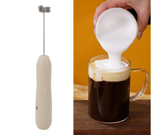 Khaki Rechargeable Milk Frother, Coffee Mixer for Lattes & Hot Chocolate - RnR Galore