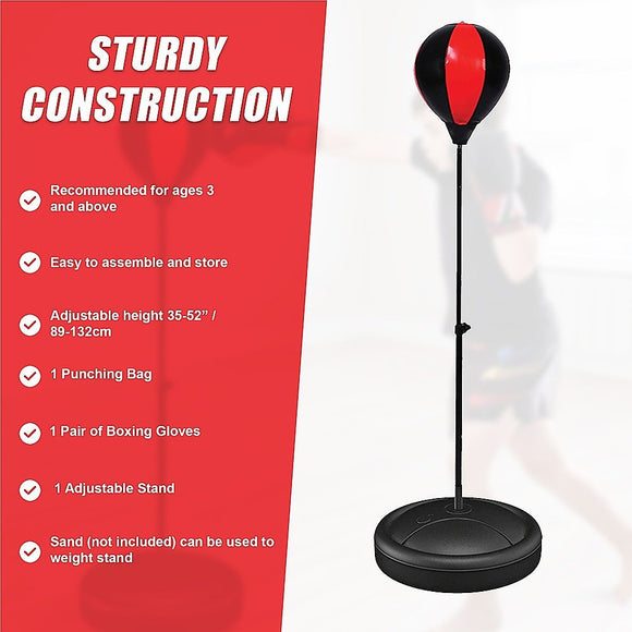 Kids Boxing Punching Bag Set – Children’s Training Gloves & Fitness Stand - RnR Galore