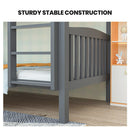 Kingston Slumber Single Bunk Bed Frame Solid Pine Wood Timber, Modular Design, Grey - RnR Galore