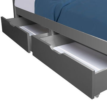 Kingston Slumber Trundle Storage Under Bunk Bed Drawers, 2 Pieces, Grey - RnR Galore
