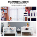 Kingston Slumber Wooden Kids Bunk Bed Frame, with Modular Design that can convert to 2 Single, White - RnR Galore