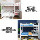 Kingston Slumber Wooden Kids Bunk Bed Frame, with Modular Design that can convert to 2 Single, White - RnR Galore