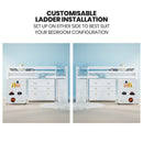 KINGSTON SLUMBER Wooden Kids Single Loft Bed Frame with Pull Out Desk, Storage Drawers, Cabinet - White - RnR Galore