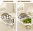 Kitchen Sink Filter Rack with 100 12cm*15cm Mesh Bags, Foldable Food Waste Strainer, Multi - functional Drain Basket（white） - RnR Galore