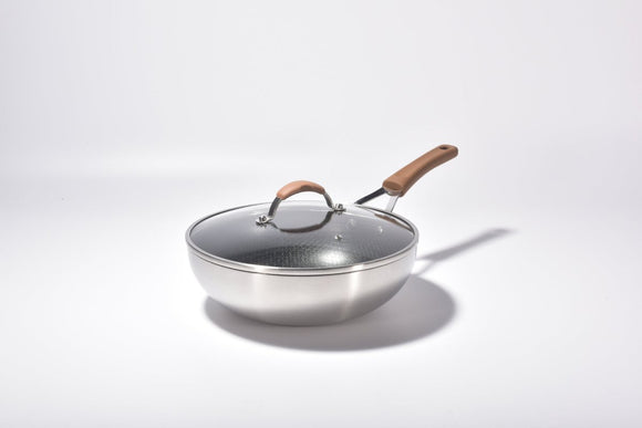 Kylin 3 Layer Stainless Steel Non Stick Noka Wok 30cm - RnR Galore