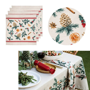 Ladelle Set of 4 Evergreen 100% Cotton Napkins 45 x 45 cm - RnR Galore