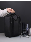 Large Capacity PU Leather Toiletry Bag - Multi - Compartment Dopp Kit & Cosmetic Organizer(Tan) - RnR Galore