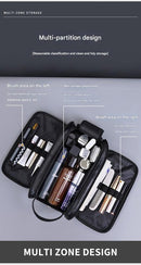 Large Capacity PU Leather Toiletry Bag - Multi - Compartment Dopp Kit & Cosmetic Organizer(Tan) - RnR Galore