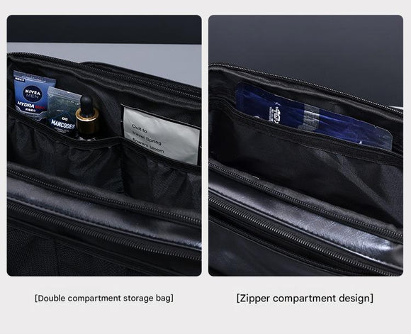Large Capacity PU Leather Toiletry Bag - Multi - Compartment Dopp Kit & Cosmetic Organizer(Tan) - RnR Galore