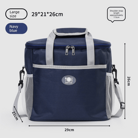 Large Insulated Cooler Bag Thermal Lunch Tote 16L Capacity with Adjustable Shoulder Strap for Picnics Camping & Work Navy Blue - RnR Galore