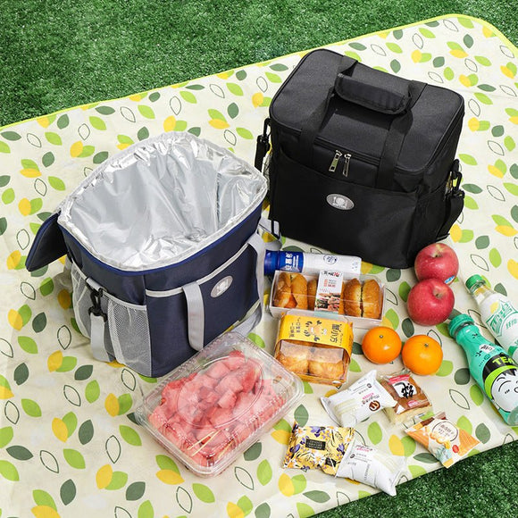 Large Insulated Cooler Bag Thermal Lunch Tote 16L Capacity with Adjustable Shoulder Strap for Picnics Camping & Work Pink - RnR Galore