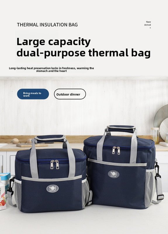 Large Insulated Cooler Bag Thermal Lunch Tote 16L Capacity with Adjustable Shoulder Strap for Picnics Camping & Work Purple - RnR Galore
