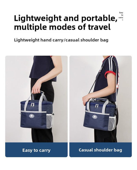 Large Insulated Cooler Bag Thermal Lunch Tote 16L Capacity with Adjustable Shoulder Strap for Picnics Camping & Work Purple - RnR Galore