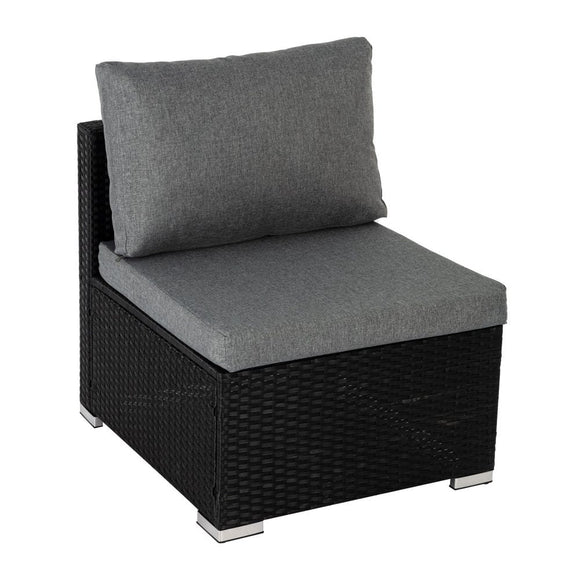 Large Modular Outdoor Ottoman Lounge Set in Black - RnR Galore