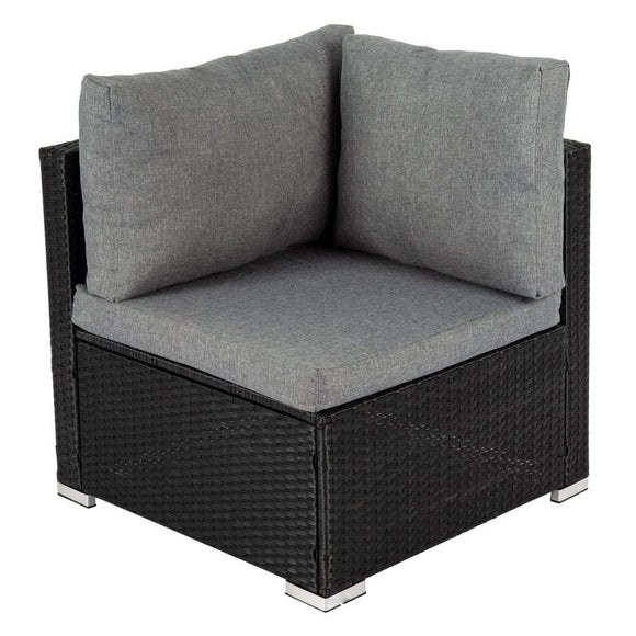 Large Modular Outdoor Ottoman Lounge Set in Black - RnR Galore