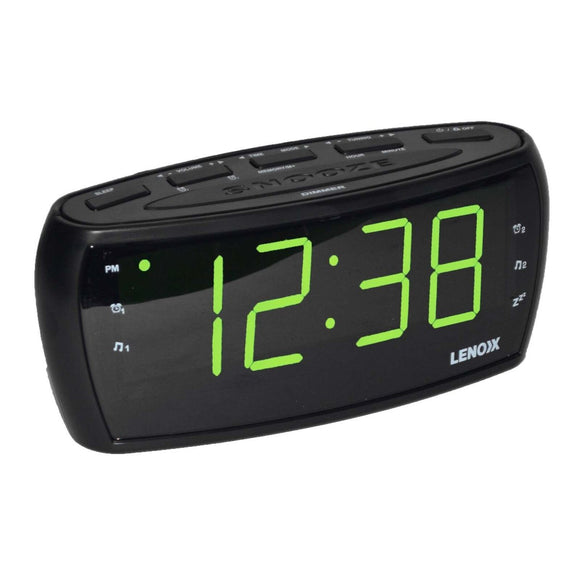 Large Number Alarm Clock & AM/FM Radio, Bold Green LED Time Screen - RnR Galore